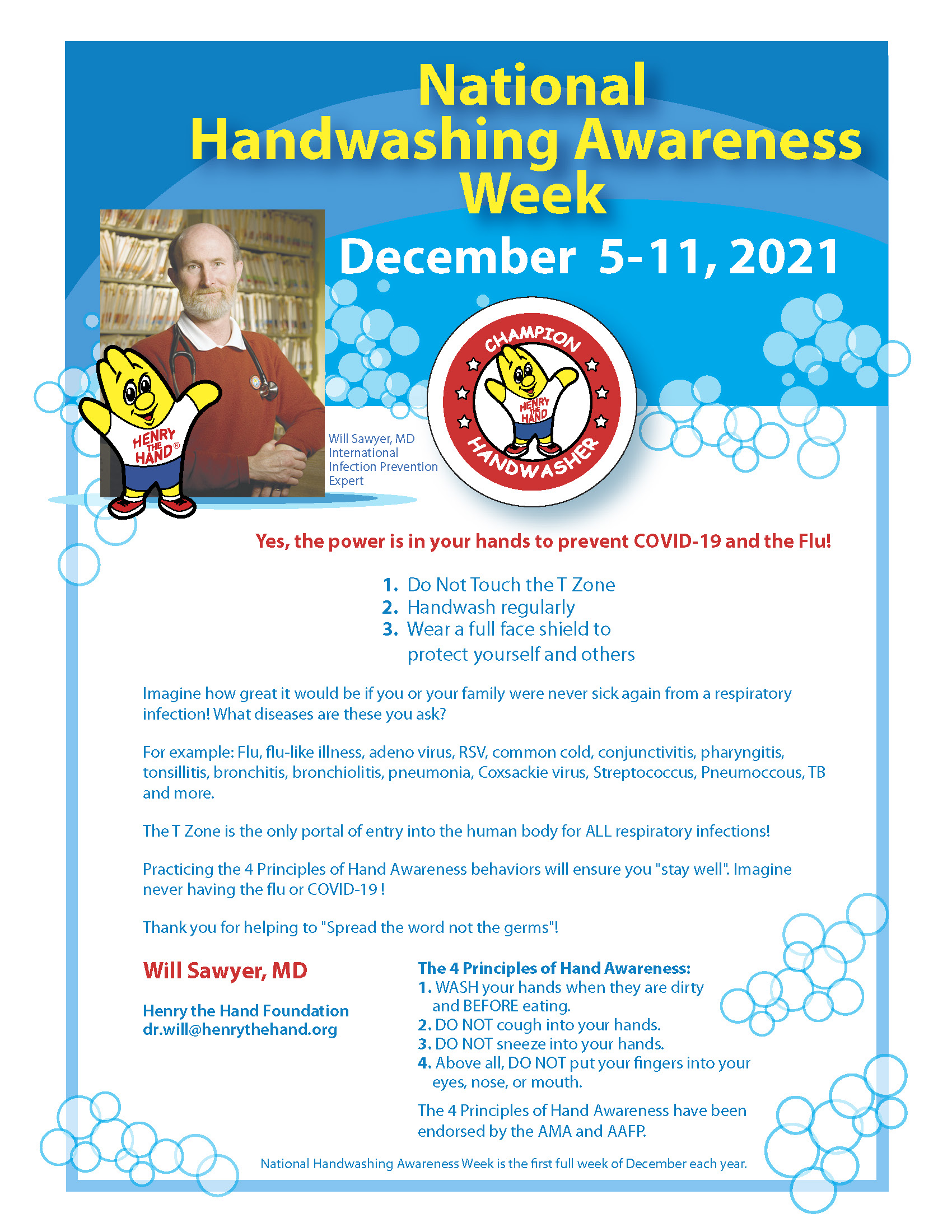 Dr Will National Handwashing Awareness Week Letter 2021